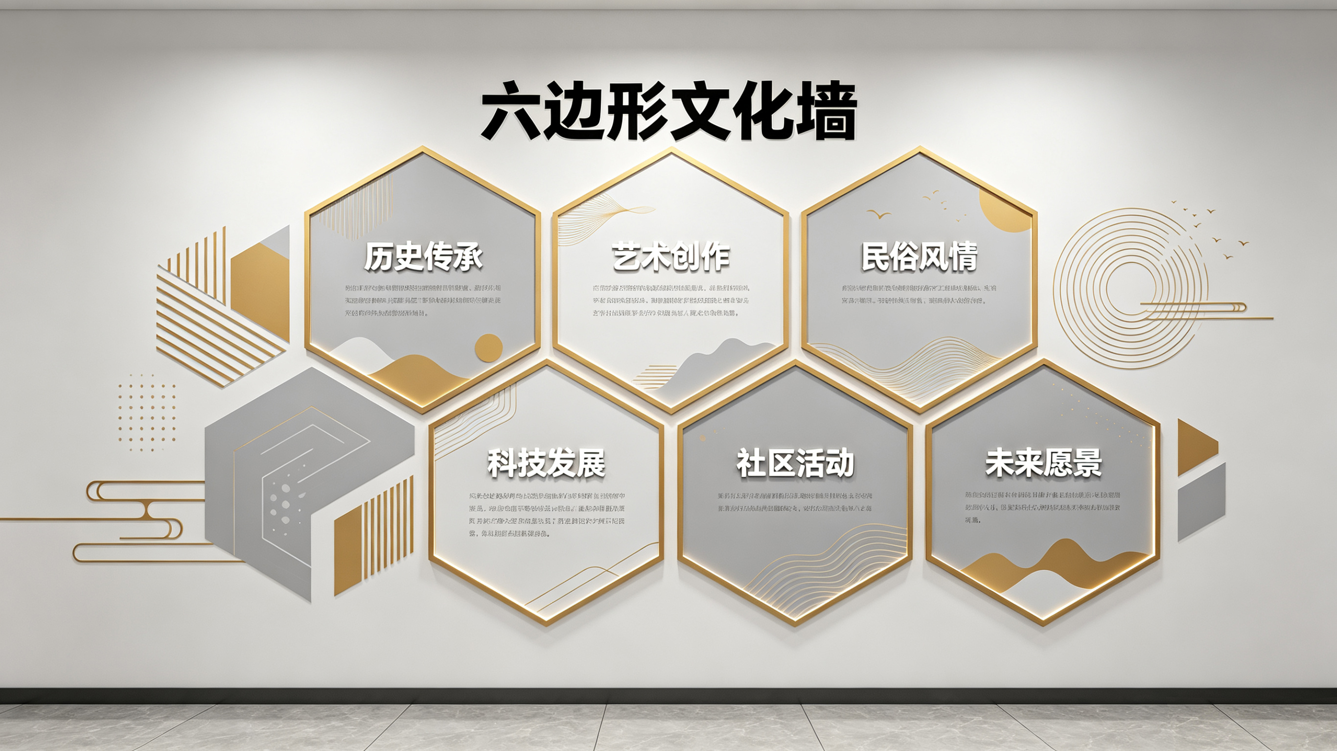 宜都企业文化墙 | 六边形信息美学